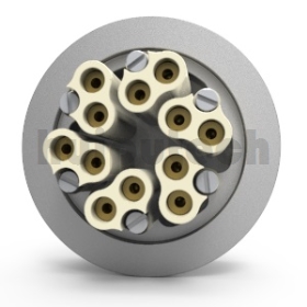 Split Feedthroughs P-KF40-1225 (KF40 2P*6 male pin 2.5mm)